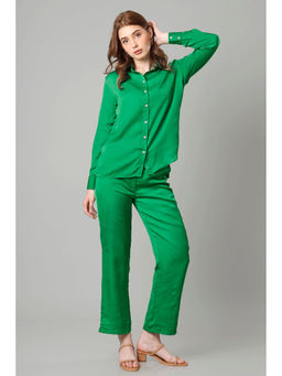 NEOFAA - Womens Solid Bold Green Co-Ord (Set of 2)
