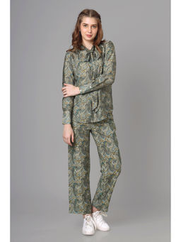NEOFAA - Womens Bestselling Paisley Tie-Up Neck Co-Ord (Set of 2)
