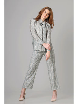 NEOFAA - Womens Seamless Paisley Tie-Up Neck Co-Ord (Set of 2)