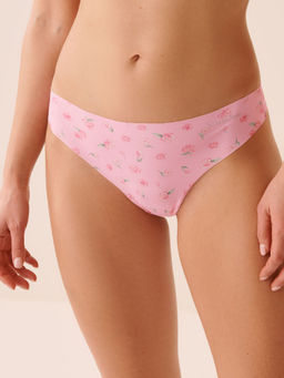 La Vie En Rose - Microfiber Invisible Thong Panty Pink