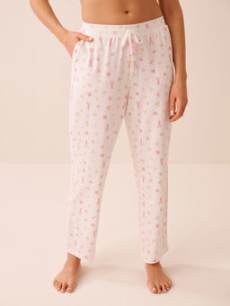 La Vie En Rose - Lobster Floral Print Super Soft Pyjama White