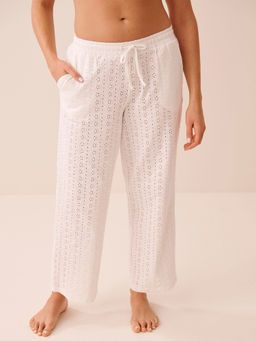 La Vie En Rose - Cotton Eyelet Pyjama White