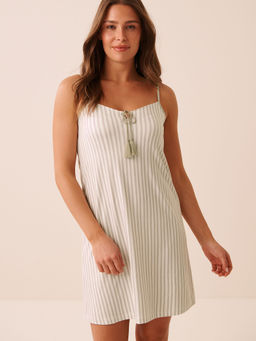 La Vie En Rose - Super Soft Striped Nightdress Green