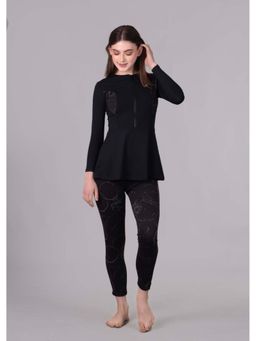 Keepfit - Womens Printed Swim Top and Pant Black