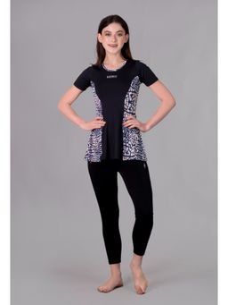 Keepfit - Womens Leopard Printed Swimsuit Black
