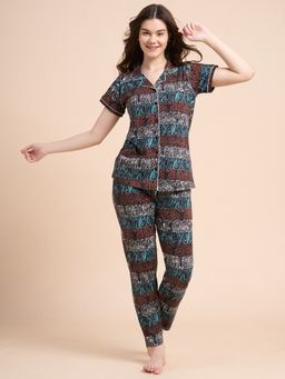JULIANA DREAM - Women Cotton Shirt And Pyjama Multi-Color
