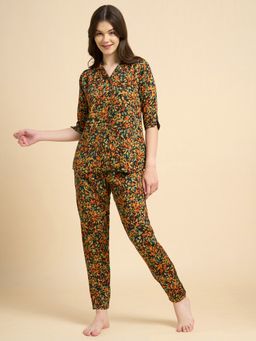 JULIANA DREAM - Women Cotton Printed Shirt And Pyjama Multi-Color