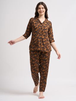 JULIANA DREAM - Women Cotton Printed Shirt And Pyjama Multi-Color