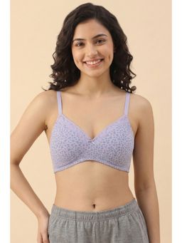 Zivame - Padded Non Wired Medium Coverage T-Shirt Bra - Slightly Heart Purple
