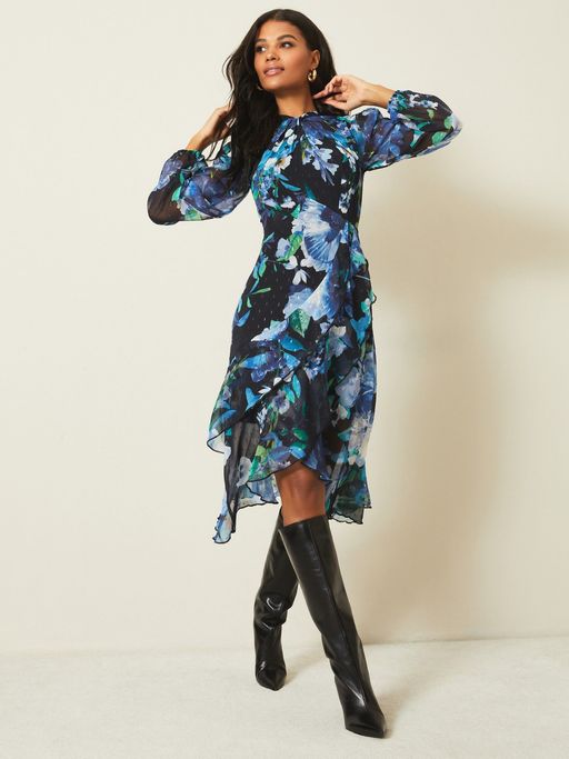lipsy long sleeve dress Lipsy Sequin Long Sleeve Belted Shirt Midi Dress in Natural