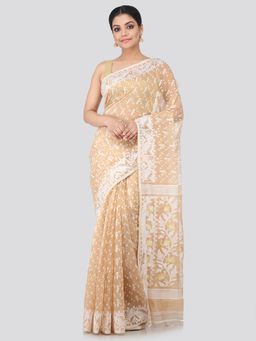 PinkLoom - Women's Soft Cotton Jamdani Saree Without Blouse Piece