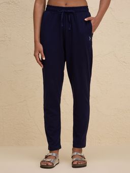 Nykd by Nykaa - Ultimate Cotton Travel Pants- Relaxed Fit with Spill-Safe Zip Pockets NYAT502 Navy