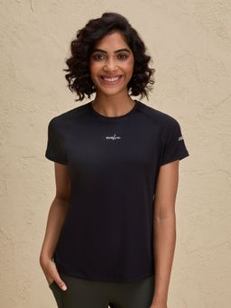 Nykd by Nykaa - Quick Dry Half Sleeves Regular Fit Running Sports Tee NYK033 Black