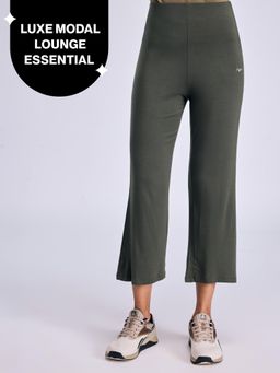 Nykd by Nykaa - Summer Essential Super Soft and Comfy Modal Cropped Pants NYLE059 Olive
