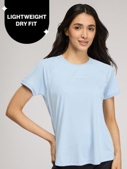 Nykd by Nykaa - Quick Dry Half Sleeves Regular Fit Running Sports Tee NYK033 Light Blue