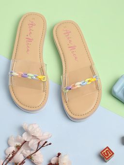 Aria Nica - Girls Alya Clear Open Toe Sliders