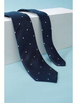 Peter England - Men Navy Blue Embroidered Formal Tie