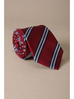 Peter England - Men Maroon Stripe Formal Tie