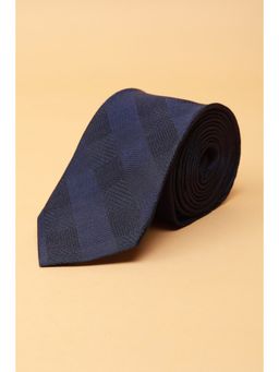 Peter England - Men Navy Blue Embroidered Formal Tie