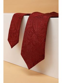 Peter England - Men Red Embroidered Formal Tie