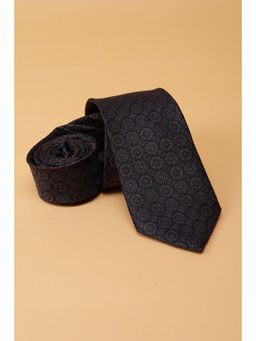 Peter England - Men Black Embroidered Formal Tie