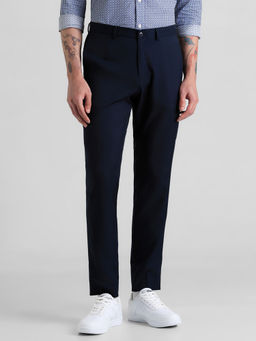 Jack & Jones - Navy Blue Slim Fit Trousers