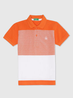 United Colors of Benetton - Boys Short Sleeve Colorblock Polo