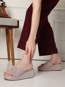 Inc.5 - Women Rose Gold Wedges Heels