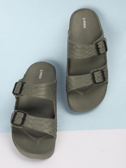 max - Men Olive Double Strap Sandals