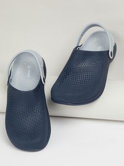 max - Men Navy Blue Perforations Clogs