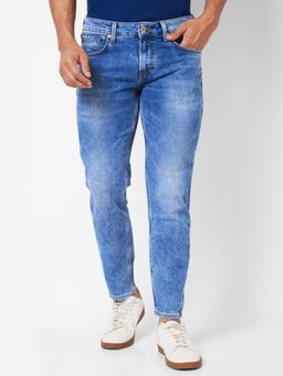 Spykar - Mid-Rise Slim Fit Blue Jeans for Men
