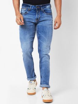 Spykar - Low-Rise Slim Fit Blue Jeans for Men