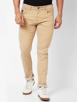 Spykar - Low-Rise Slim Fit Khaki Jeans for Men