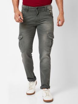 Spykar - Mid-Rise Regular Fit Grey Jeans for Men