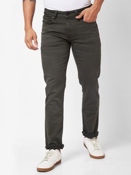 Spykar - Mid-Rise Regular Fit Green Jeans for Men