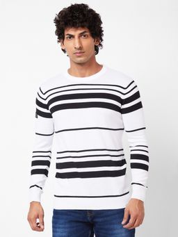 Spykar - Full Sleeves White Sweater for Men