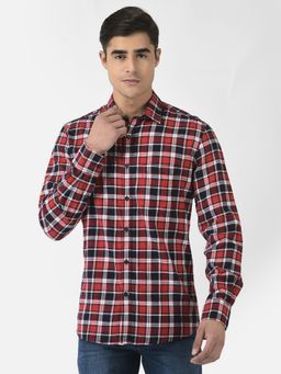 CRIMSOUNE CLUB - Men Red Shirt In Tartan Checks