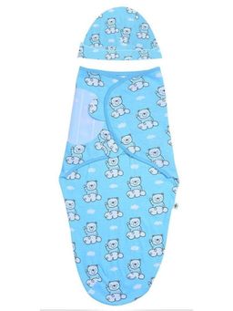 The Mom Store - Baby Swaddle Blanket and Cap Set- Hello Bear