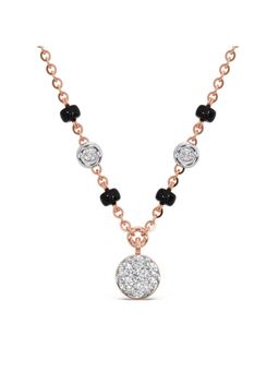 Candere by Kalyan Jewellers - 14K Rose Gold BIS Hallmark and Certified Diamond Mangalsutra Pendant with chain for women (1.87)