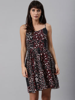 Trend Arrest - Black Abstract Print Dress