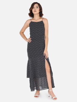 Trend Arrest - Black Polka Dot Maxi Dress