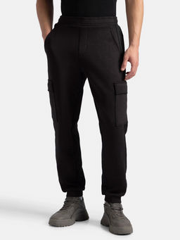 Jockey - Mz27 Men Microfiber Cotton Blend Regular Fit Cargo Joggers-Black