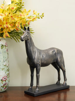 Pure Home + Living - Black Polyresin Standing Horse