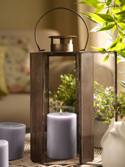 Pure Home + Living - Purple Black Amber Pillar Candle