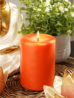 Pure Home + Living - Orange Playful Berries Pillar Candle