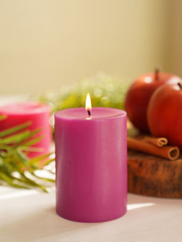 Pure Home + Living - Pink Apple Cinnamon Pillar Candle