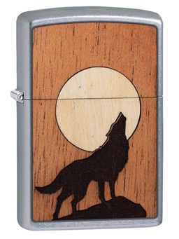 Zippo - WOODCHUCK USA Howling Wolf Windproof Pocket Lighter