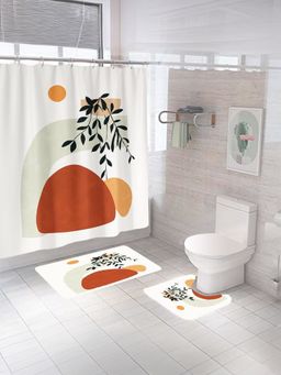 Savya Home - Shower Curtain & Bathroom Mat, Sunset (Set of 3)