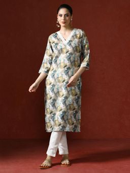 Jaipur Kurti - Floral Printed Straight Multi Color Kurta