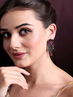 PANASH - Red Brass Drop Earrings
